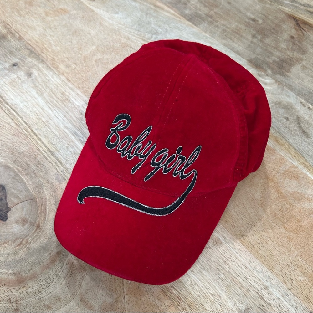 Y2K Red velvet velour sassy Babygirl Cap
